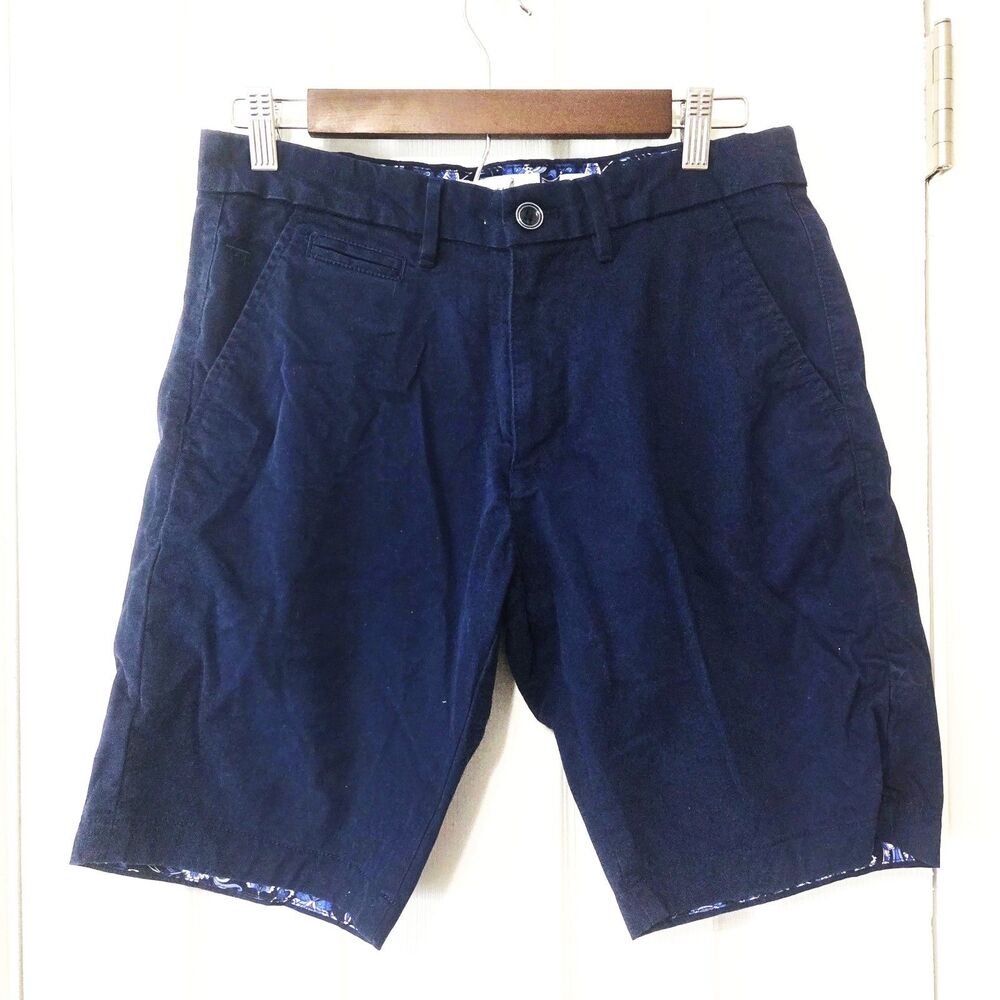 Denim & Flower Ricky Singh Navy Shorts Size 30 Flat Front Casual Shorts